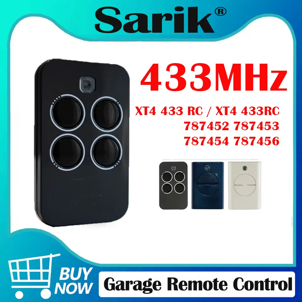 

Electric Gate Remote Control Compatible With XT4 433 RC 787456 433RC 787452 433MHz Rolling Code
