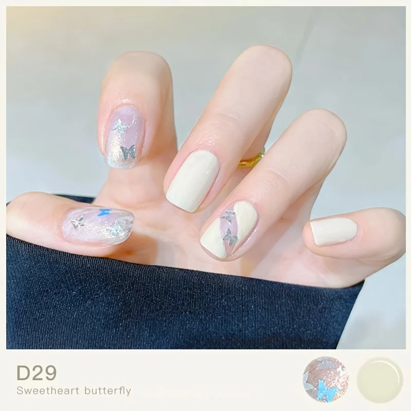 D29 Sweetheart Butterfly 2 طلاء أظافر مائي غير قابل للخبز سهل التقشير #2