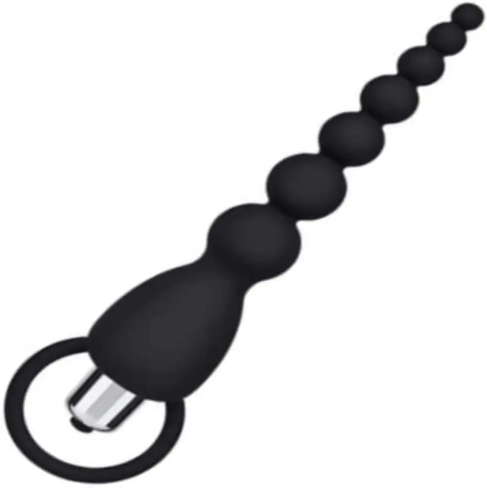Vibrating Anal Beads Plug, Vibrating Anal Beads Plug Waterproof Silicone Butt With Removable Bullet Vibrator