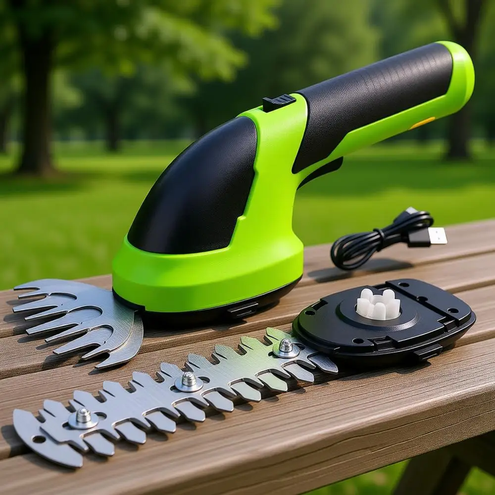 

2-in-1 7.2V Cordless Electric Grass Trimmer and Hedge Shears with Rechargeable Lithium-Ion Battery and Type-C Charging Cable