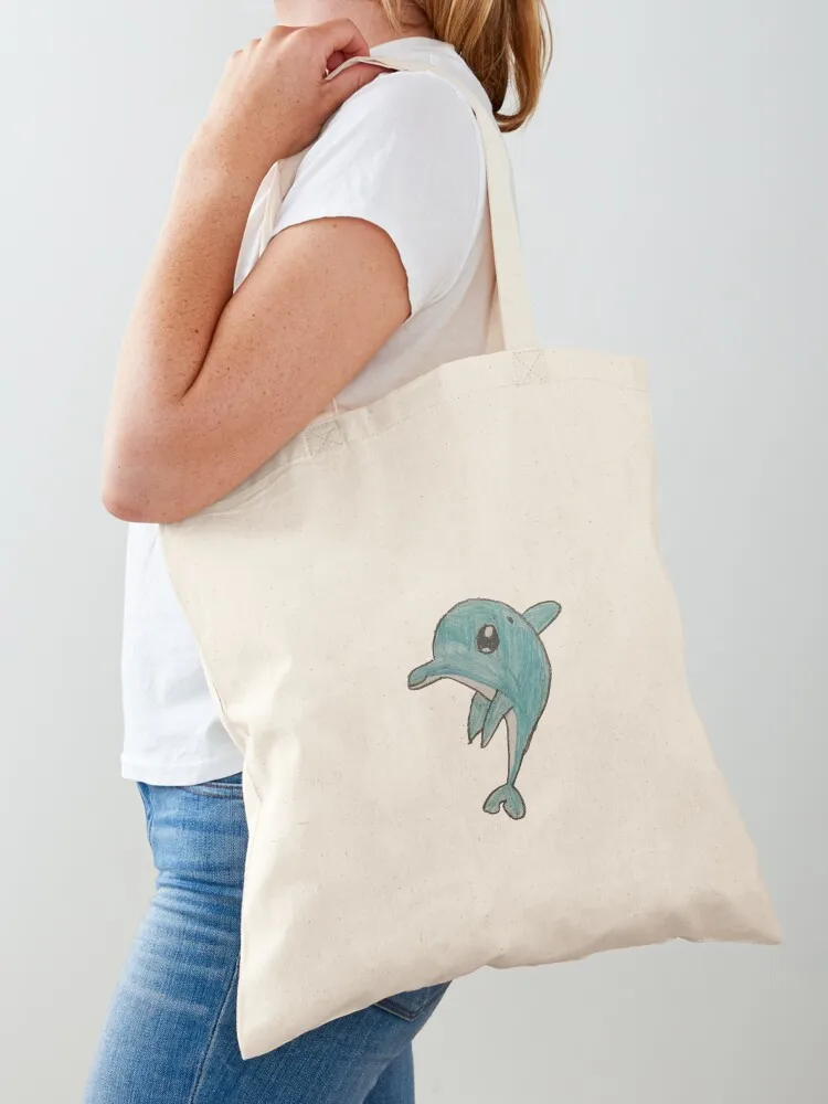 

Dolphin - Cute Cartoon Kid Drawing Tote Bag Candy bags cute tote bag Handbags women