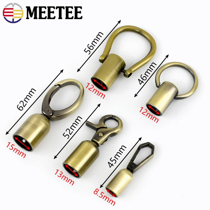 2/4/10Pcs Metal Buckles Bag Tassel Cap Clasp Lobster Clasps Handbag Handle Strap End Tip Caps Connector Snap Hook Accessories