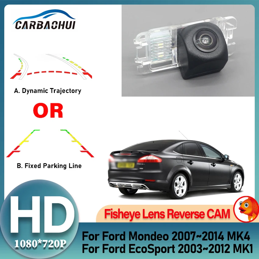Rear View Camera For Ford EcoSport MK1 Mondeo MK4 CCD Night Vision Fisheye Backup Camera Reverse Camera license plate camera