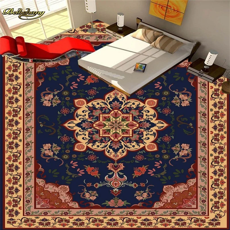 beibehang Marble pattern European papel de parede 3d Floor painting Art pebbles flower Bathroom kitchen PVC Wall paper wallpaper