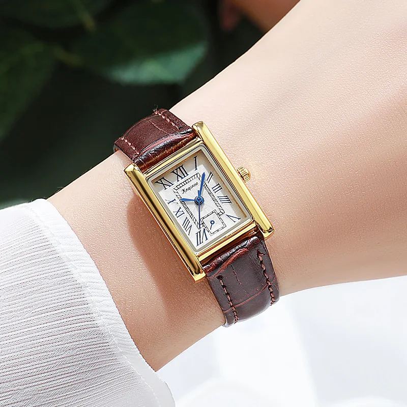 Fashion Women Quartz Watch Rectangular Roman Dial Ladies Watches Simple Student Gift Wristwatches Relojes Para Mujer Clock