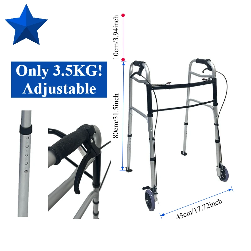 New Aluminum Alloy Walker Disabled Hospital Nursing Home Rehabilitation Training Walking  Aids Elderly