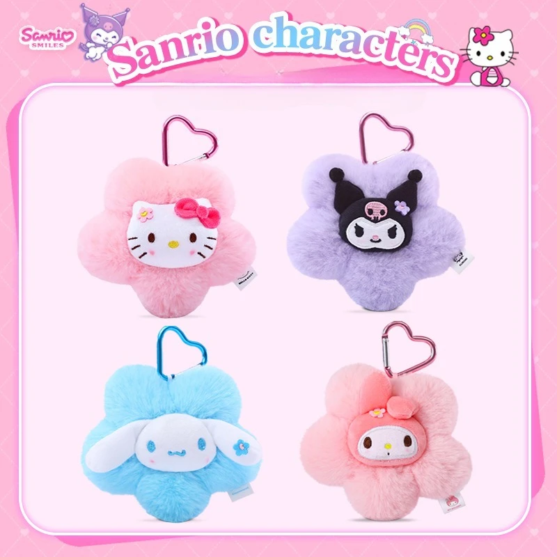 

Miniso genuine Sanrio Flowers Katie Cat Kulomi Melody Cute cartoon plush pendant for girls gift hanging plush pendant