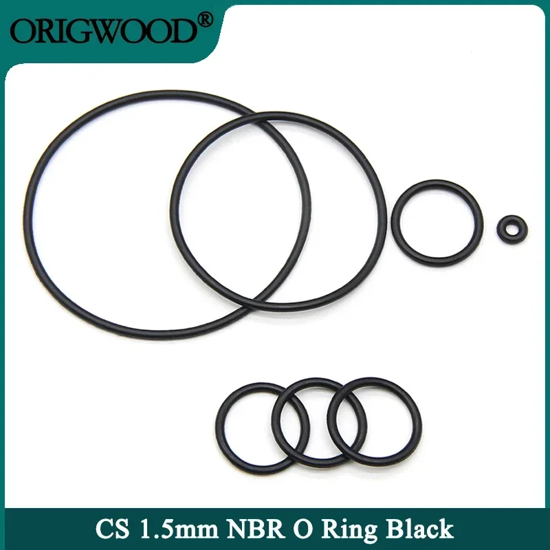 

50/100pcs NBR O Ring Nitrile Rubber Gasket CS 1.5mm OD 4.5mm ~ 80mm Black Round O Type Corrosion Oil Resist Sealing Washer