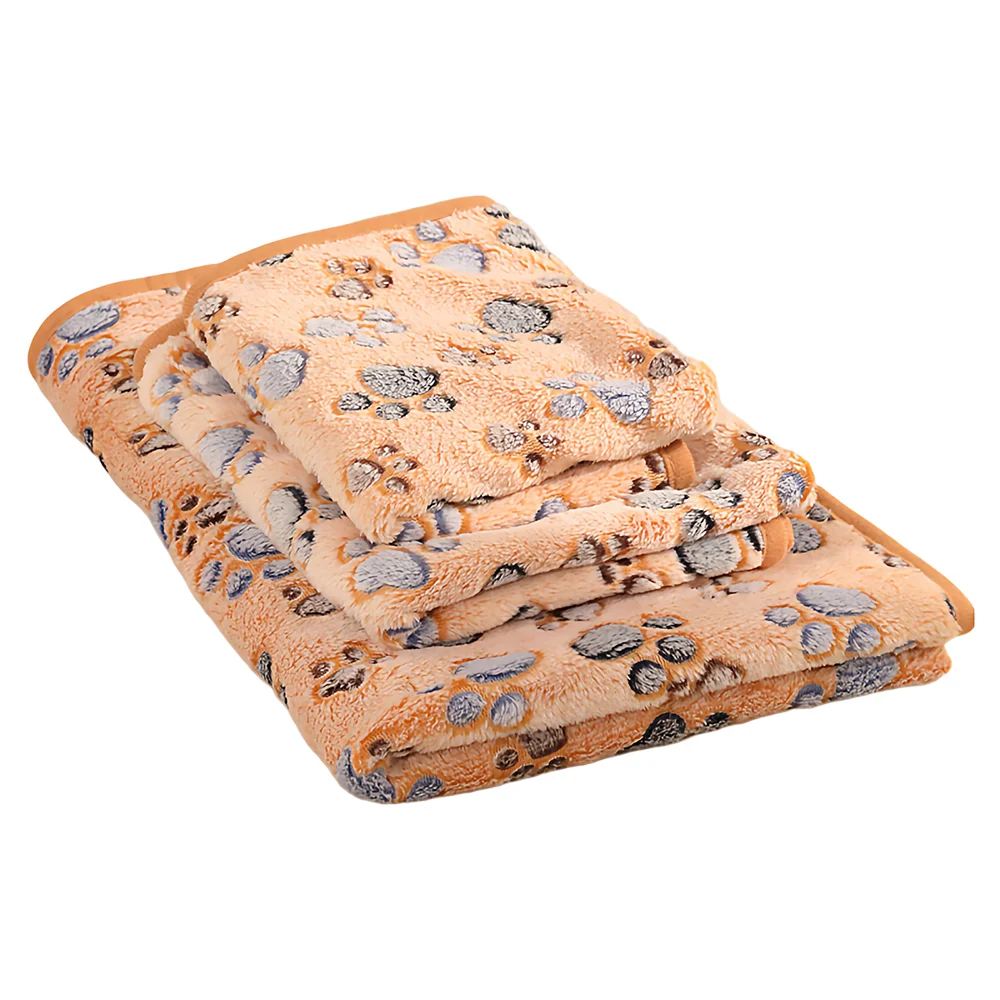 Coral Fleece Pet Blanket, Dog Warm Blanket Autumn Winter Dog Mat, Cat Paw Print Thick Pet Blanket, 4-Season Cat Dog Blanket, 1PC view 3