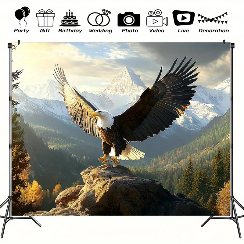 Epic Eagle Tapestry Wall Hanging Majestic Bird of Prey Mountain Nature Wildlife Art Realistic Decor for Home Living Room Gallery