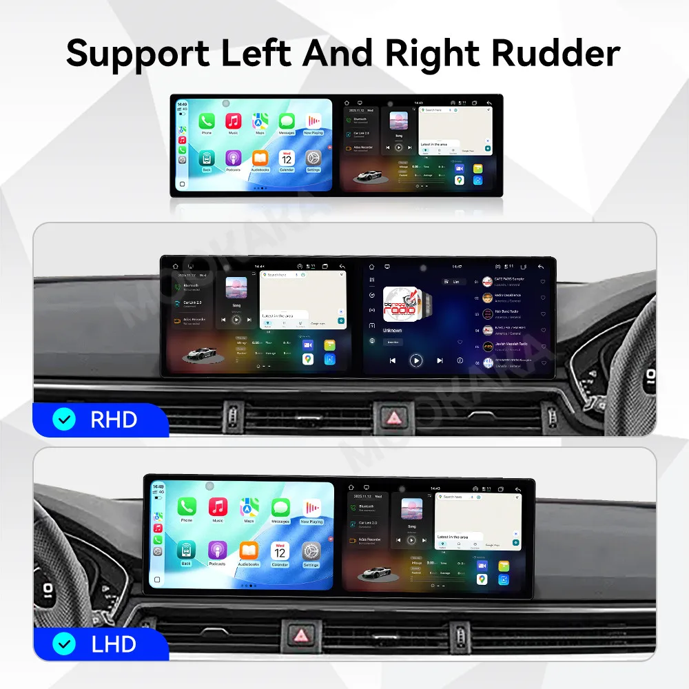 Android 15.0 Auto Stereo For Audi A4 A5 2009-2016 Dual Screen 23.2