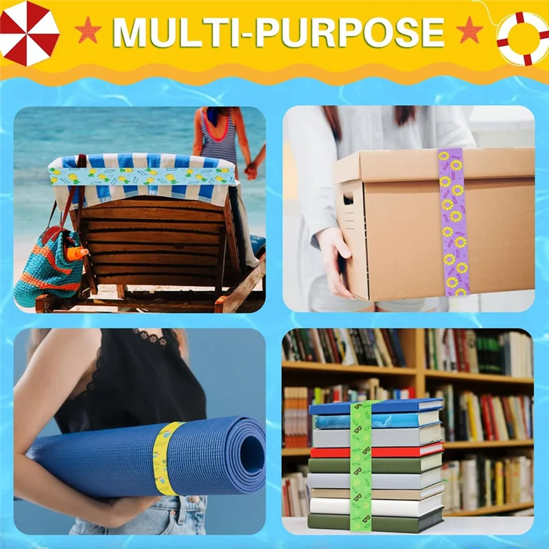ABLA-strandhanddoekbanden, 10-pack handdoekbanden voor strandcruisestoel handdoekclips 12 x 2 inch voor het vasthouden van strandlakens zomer
