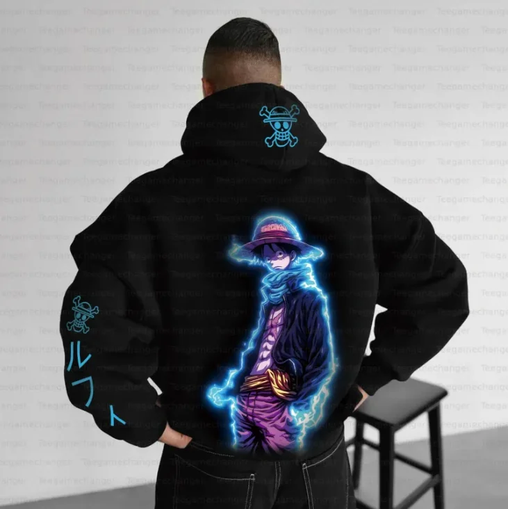 هوديس رسمي للرجال والنساء مطبوع عليه الرسوم المتحركة قطعة واحدة، هوديس فضفاضة وكبيرة الحجم للشارع #5