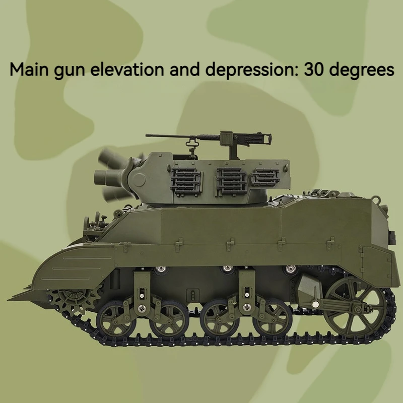 Ku Bing Ke M8 Scott 1/16 Scale Remote Controlled Tank with Open Cockpit Self-Propelled Gun Military Simulation Toy for Boys RTR