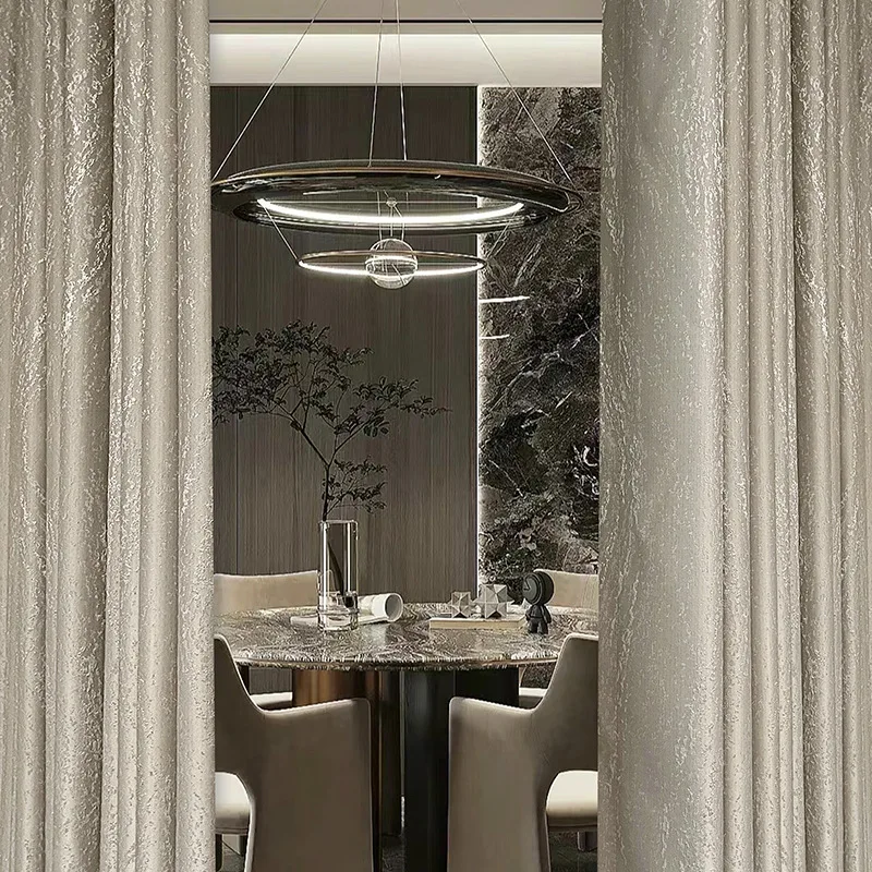 Jetzt Einfache und Hochpräzise Imitierte Seiden-Jacquard Vorhänge mit Perlglanz-Textur Verdunkelungsvorhänge Luxuriös für Wohnzimmer und Schlafzimmer
