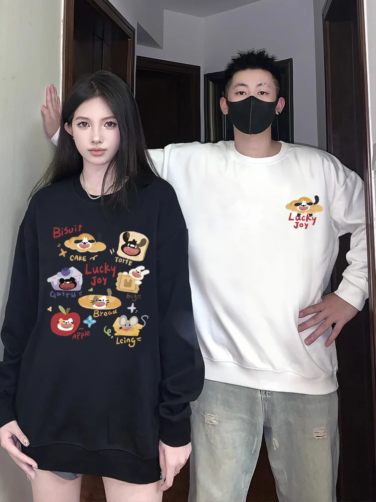 

Cute Cartoon Pattern Couple Clothes Autumn and Winter Sweater 2024 New High-quality Crew Neck Sweater