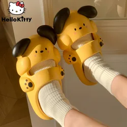 Sanrio Pochacco Cartoon Kawaii kapcie wiosna lato miękkie słodkie płaskie buty dla kobiet antypoślizgowe słodkie koreańskie kapcie Y2k