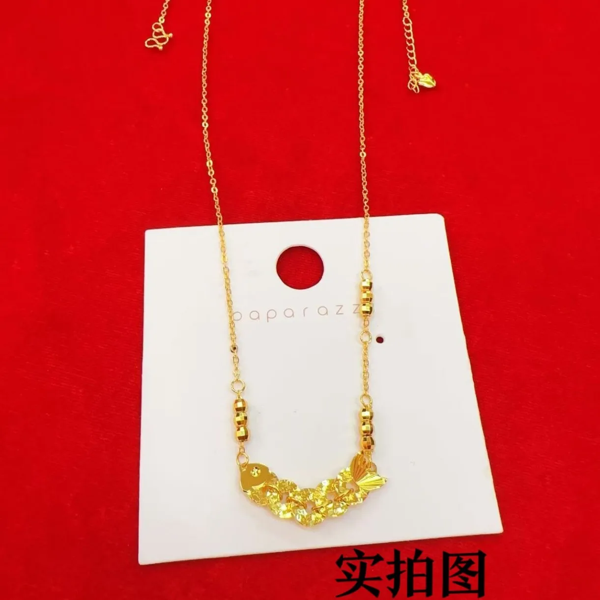 Five Emperors Coin Clavicle Chain Women's 24K Gold AU999 - Gold five emperors coin chain, retro eye-catching, daily street style