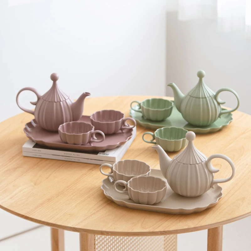 

LH simple ceramic tea set with tray teapot teacup combination household
