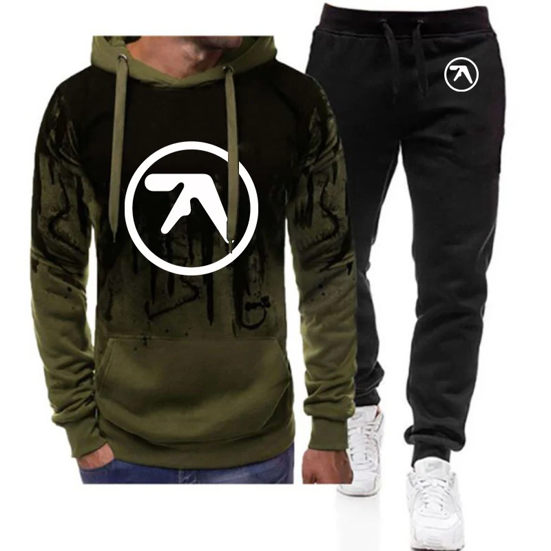 

APHEX TWIN Logo Print Spring And Autumn 2026 Men's Sweatshirt Handsome High Street Popular Hoodies Sports Long Pants Suits
