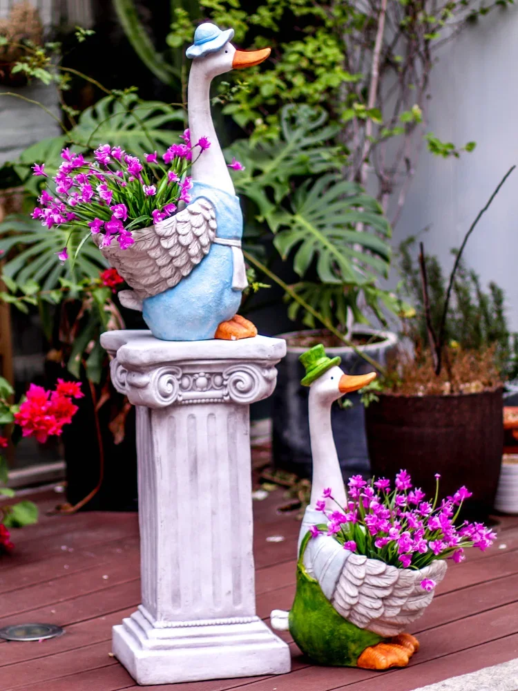 

Duck flower pot modeling animal balcony layout courtyard outdoor garden terrace decoration creative modeling cartoon ornament