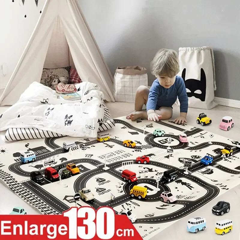 Baby Crawling Mat City Life Road Traffic Play Rug Carpet City Car Parking Map Boy Girl Educational Tool Indoor Toy Children Game