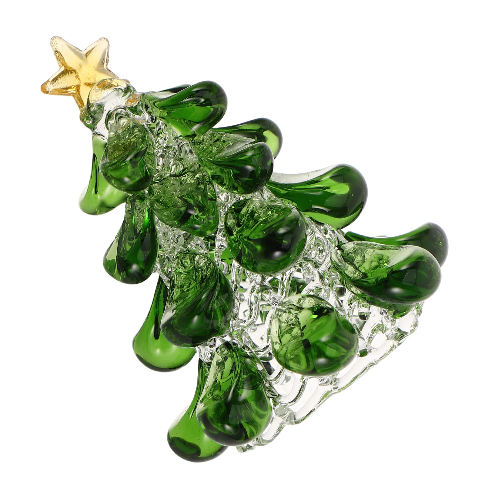 

Миниатюрная зеленая хрустальная елка, праздничное украшение, звезда-топпер, настольный декор, рождественский центральный элемент, тяжелый декоративный элемент, миниатюрная елка