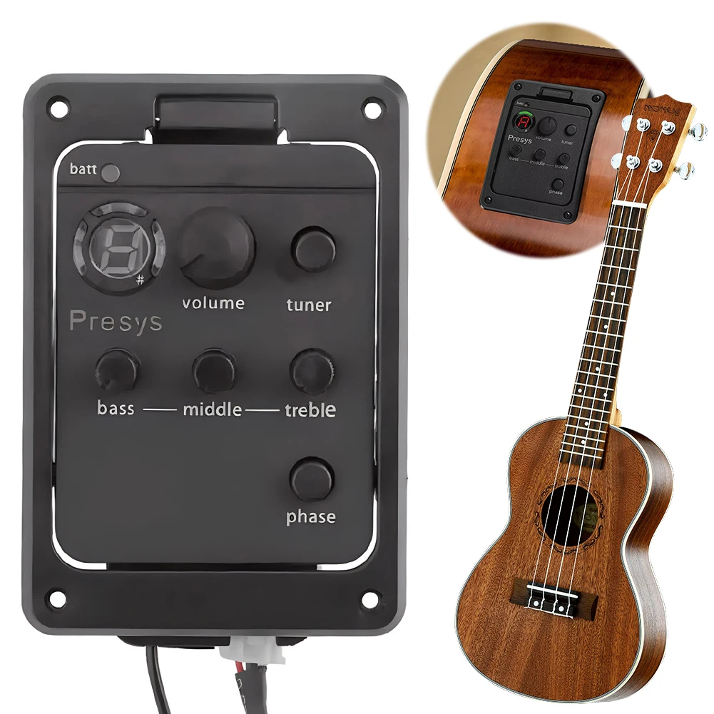 

Acoustic Guitar Pickup Guitar Preamp Equalizer Portable Acoustic Guitar Equalizer Pickup Tuner for Fishman Presys