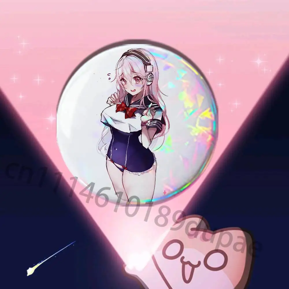Super S-Sonico Badges 25 32 44 58 75 mm Round Customizable Wholesale Fan goods Self-made fan freebies