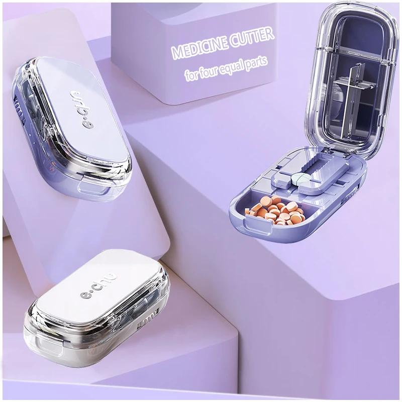 

Adjustable Quarter Pill Cutter Medicine Dustproof Divider for Cutting Multiple Pills Precision Alignment Easy to Use and Travel