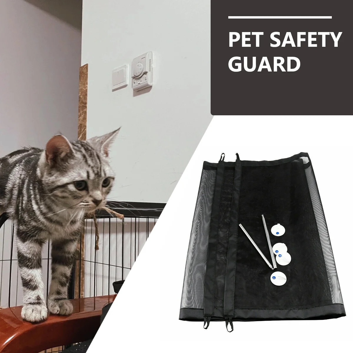 

1 set Safety Isolation Net For Pet Baby Gate Foldable Dog Fence Mesh Barrier Indoor Outdoor Use Pet Safety Guard Baby Fence Net