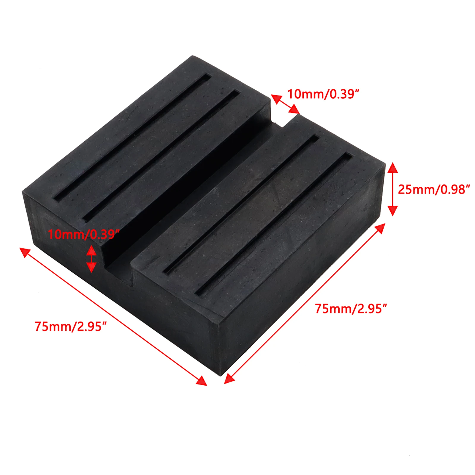 2pcs Car Lift Jack Stand Rubber Pads Square Slotted Frame Rail Floor Jack Guard Adapter Pad Universal Jack Pad Auto Repair Kit