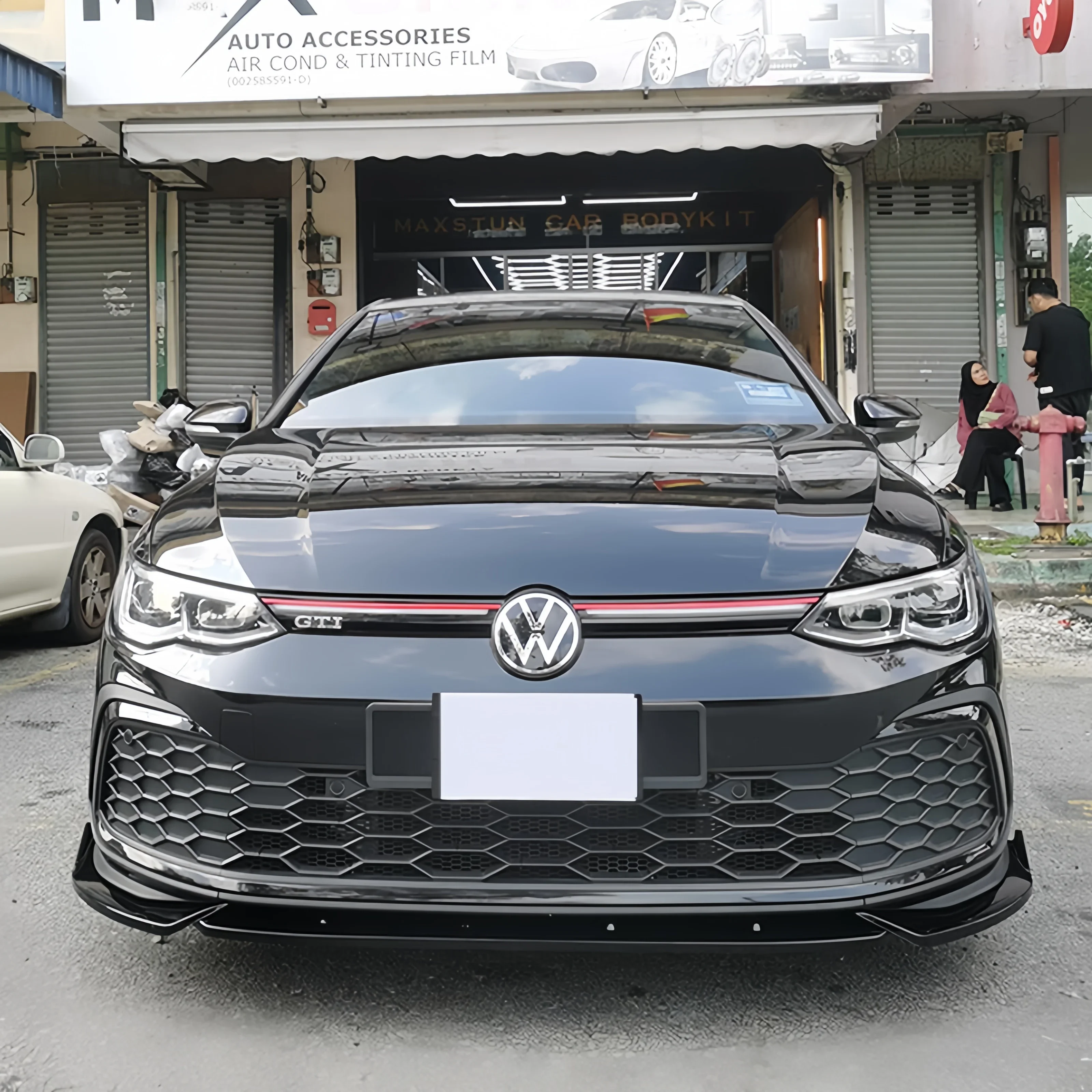 Maxton Style Front Spoiler Cap for VolksWagen Golf MK8 Golf 8 GTI GTD R-Line 2020-2024 Front Bumper Lip Spoiler Splitter Covers