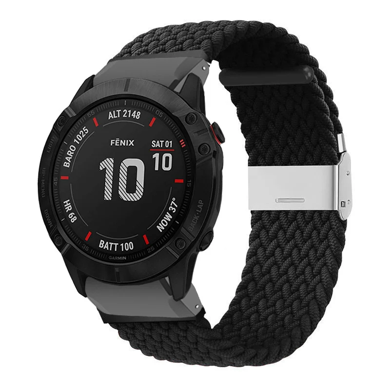 Stretch braided nylon watch strap for Garmin Fenix 7X 7 6 6X 5 5X/Instinct 2X/Mk2 G1/Epix Gen 2/MARQ QuickFit Band 26mm 22mm image 3