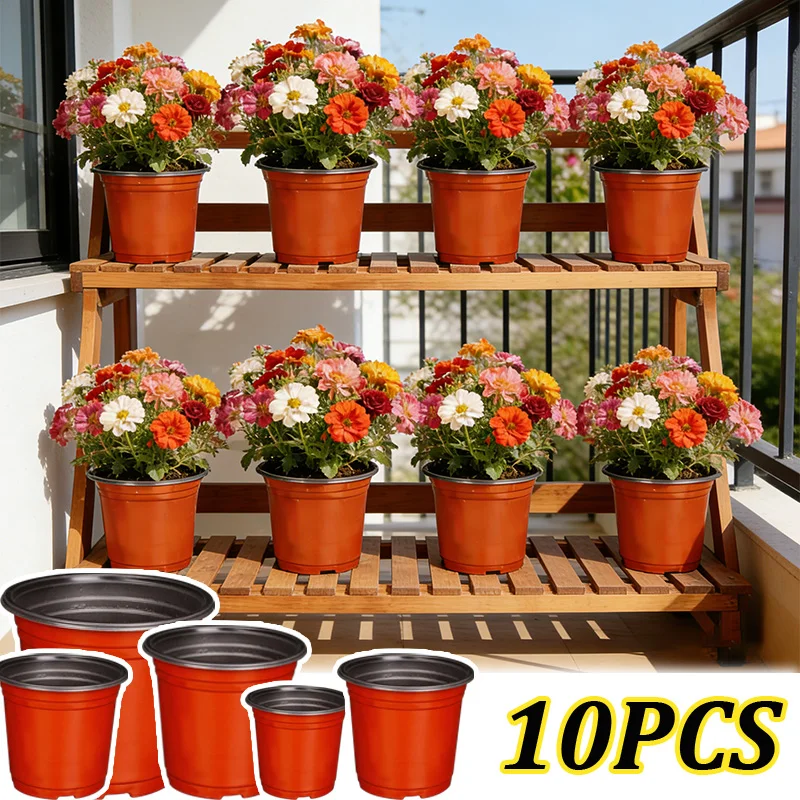 

10PCS Flexible Plastic Nursery Pot Seedling Pot for Succulents Transplanting Garden Container Home Balcony Yard Planting Tool