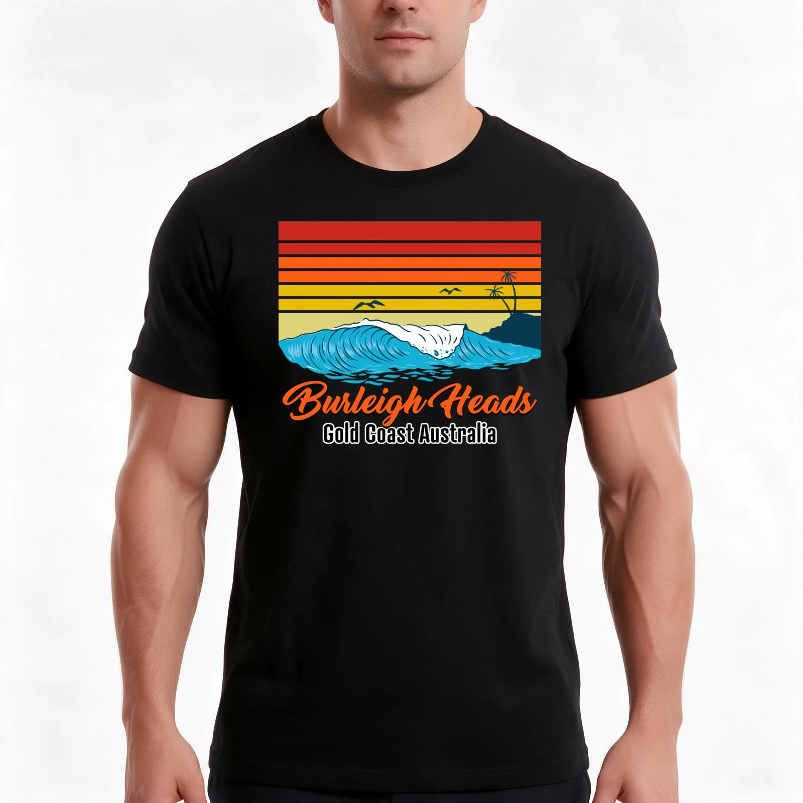 Burleigh Heads Gold Coast Australia Best Beaches on the Planet located in Queensland T-Shirt, Summer Casual Cotton Tee