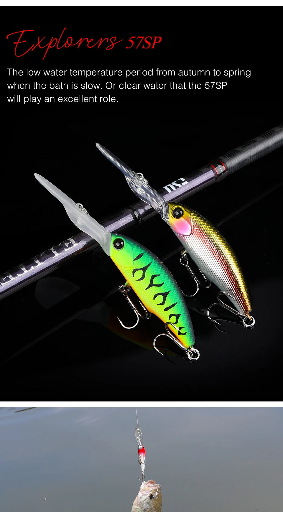 TSURINOYA 57sp Minnow Wobbler Hecht Angelköder Künstlicher Köder Harter Swimbait 57 mm 8,2 g Wobbler Professionelle Angelköder – Detail 18