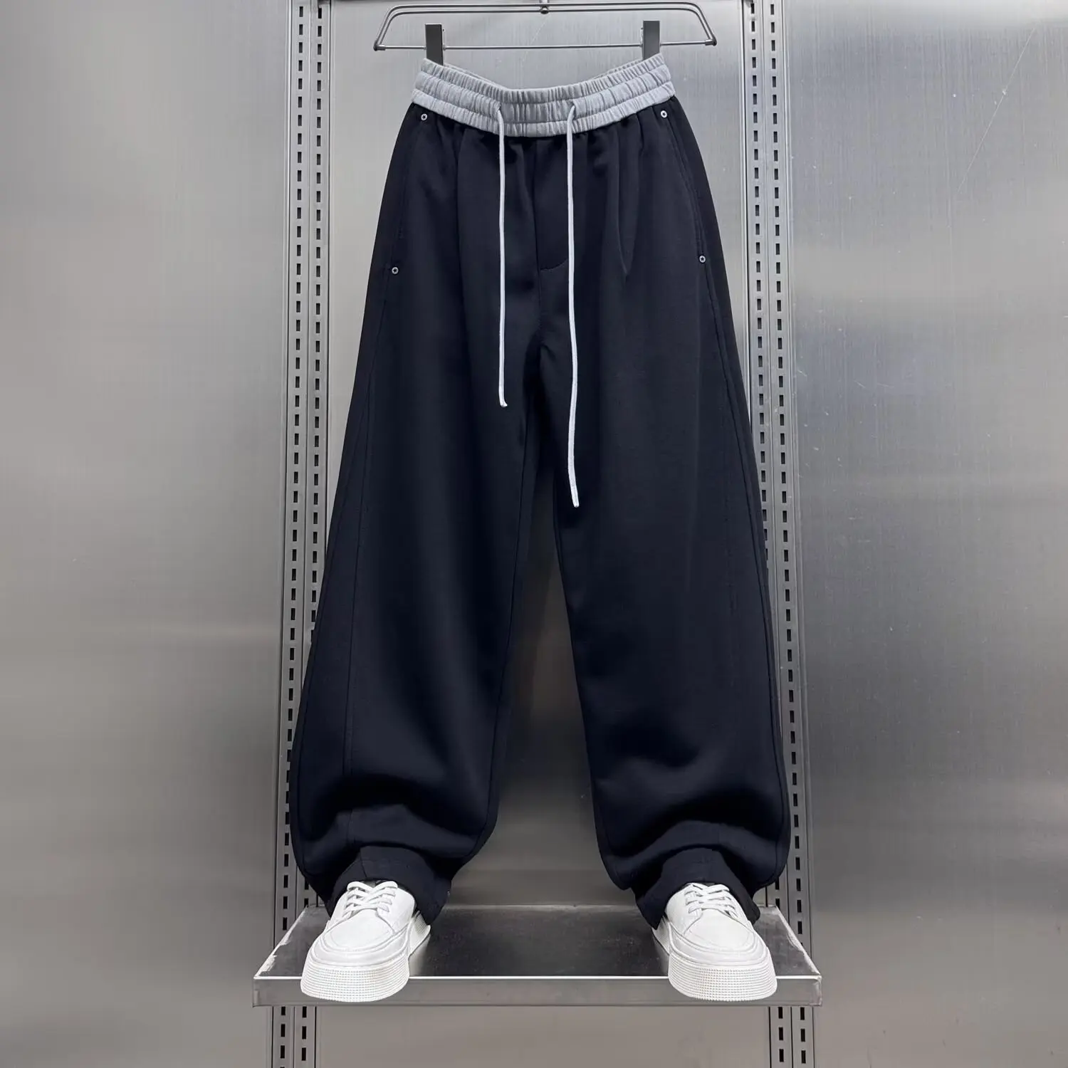 

Men's Summer Thin Casual Work Pants with Large Pockets Loose Straight Leg Wide Leg Trendy American Brand