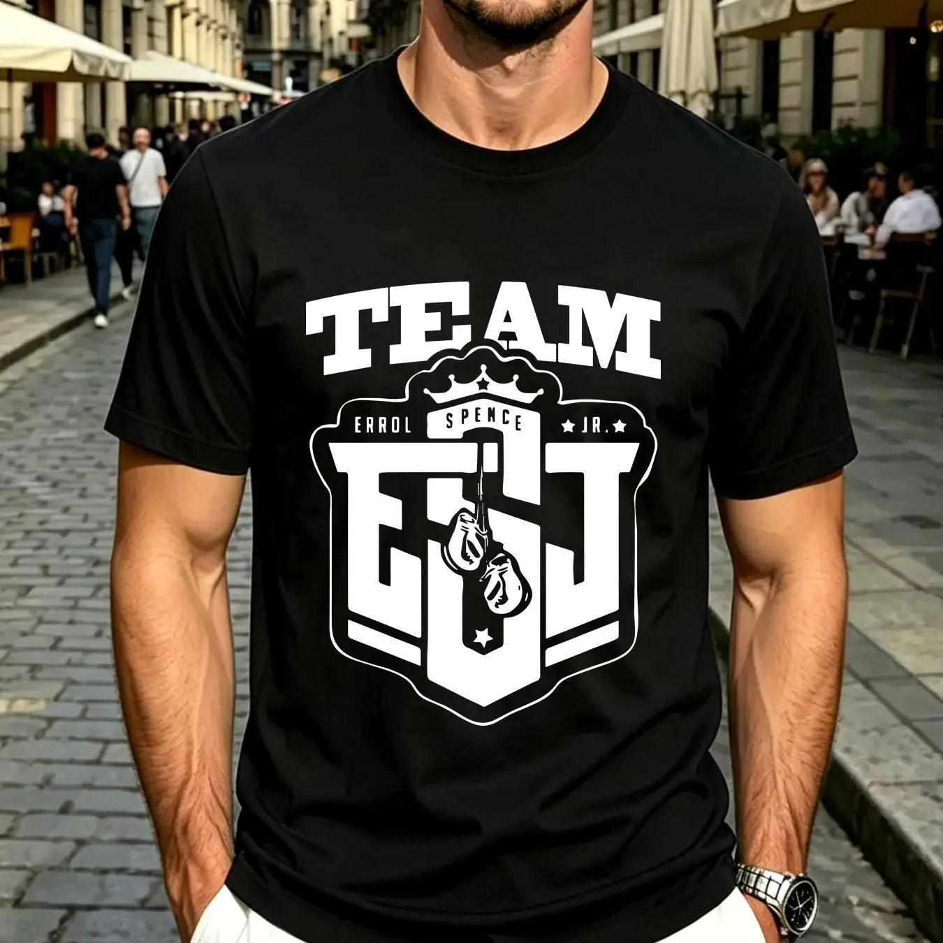 washed T Shirt Errol Spence Jr Boxing Team Men's long or short sleeves vintage Washed homme Stretched Slightly