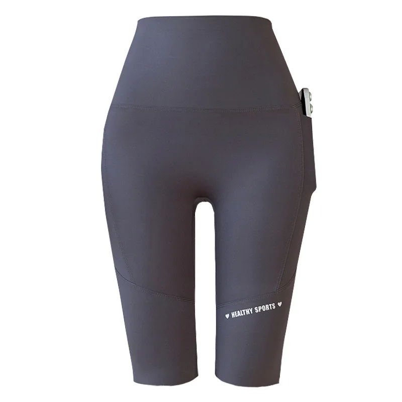 Spodnie do jogi z arkusza skóry o długości do połowy uda dla kobiet plus size, spodnie rowerowe, cienka odzież wierzchnia, wysoki stan, mieszanka nylonu, składane.
