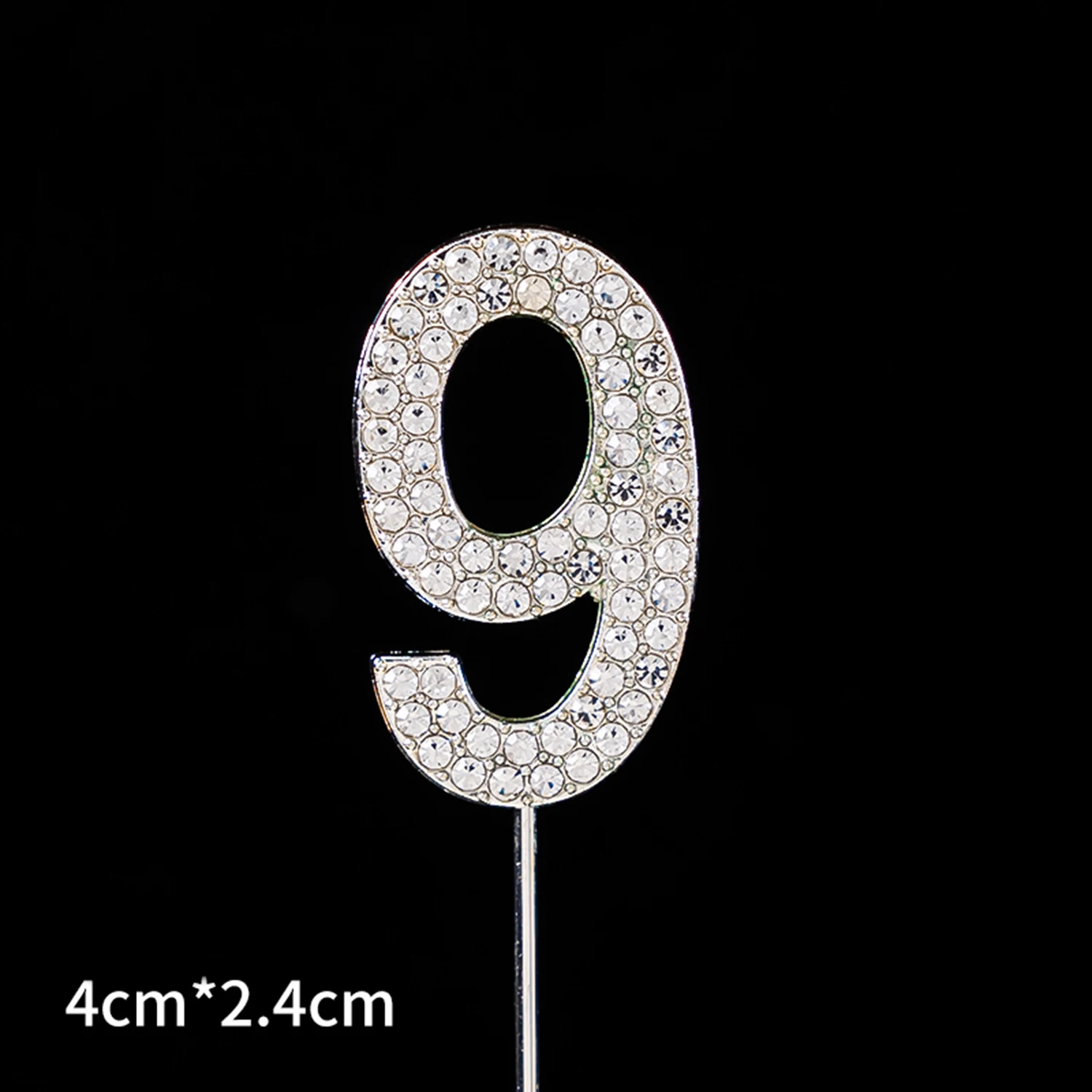 1pc 0-9 Legierung Diamant Digitale Kuchen Topper Fee Plugin Funkelnden Kristall Ziffern Hochzeit kinder Geburtstag Kuchen Dekoration – Detail 1