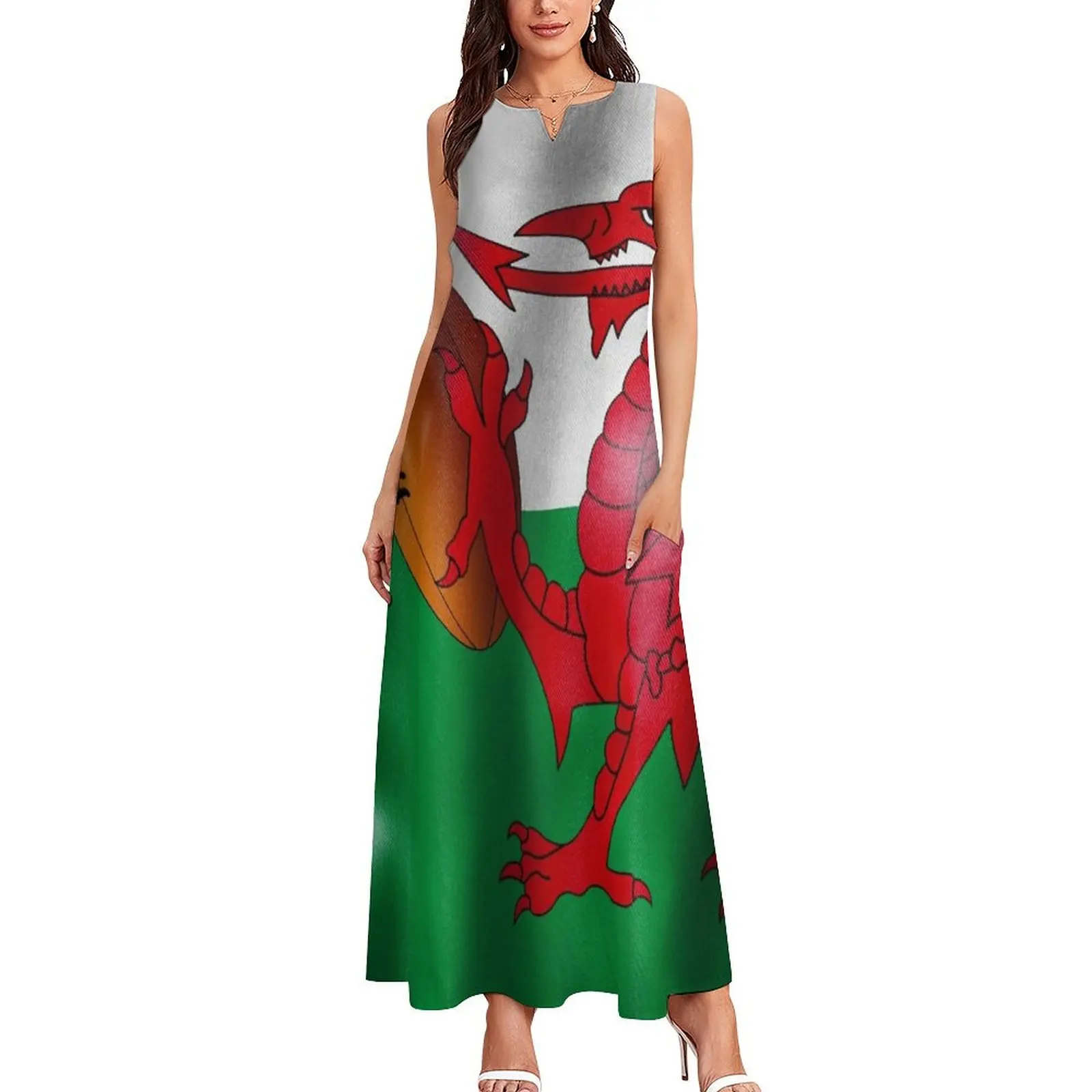 Welsh Dragon Rugby Ball Flag Long Dress Dress for pregnant women Women's summer suit Dress