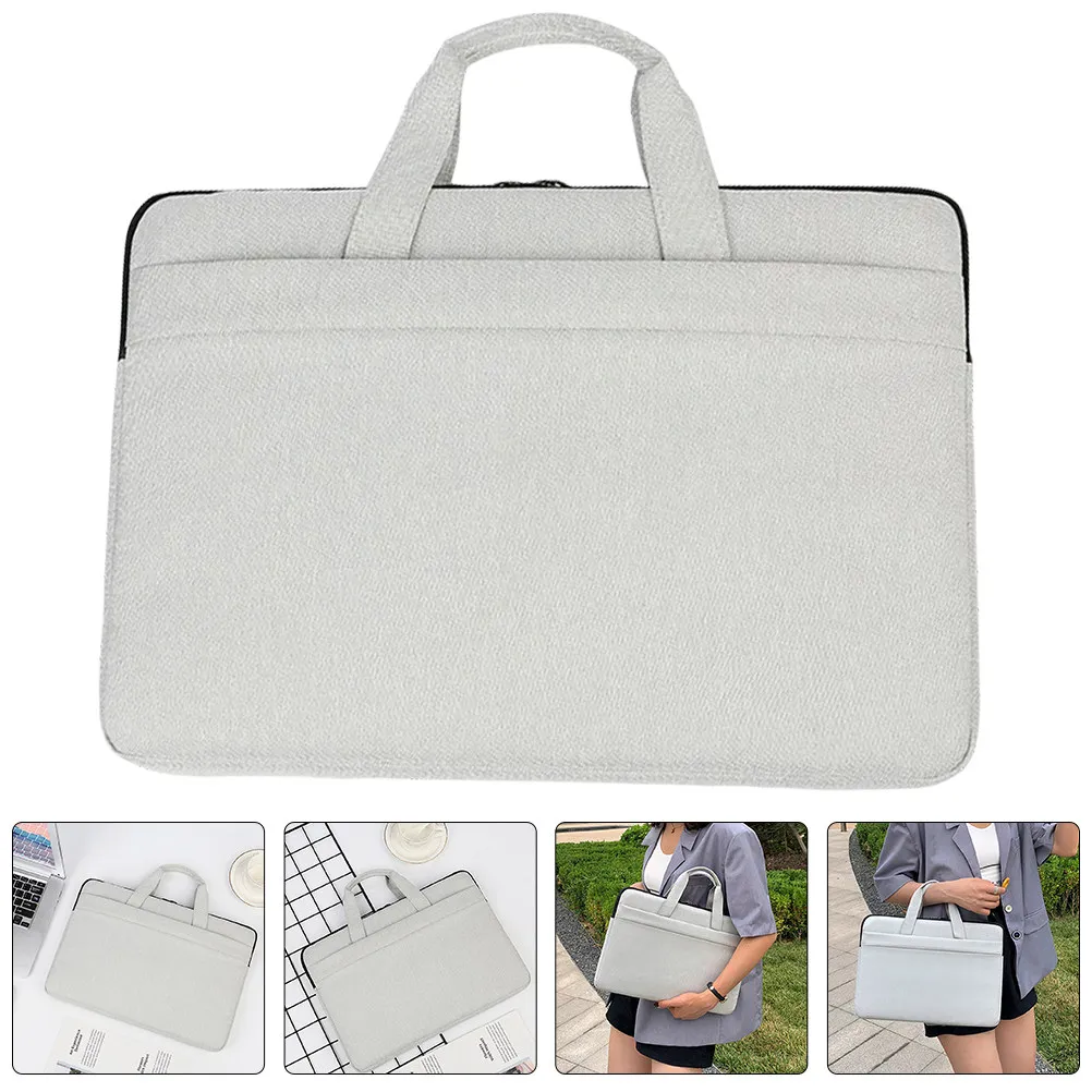 

14 Inch Laptop Sleeve Premium Polyester Protective Case with Fleece Lining Shock Absorption Water Repellent Belt
