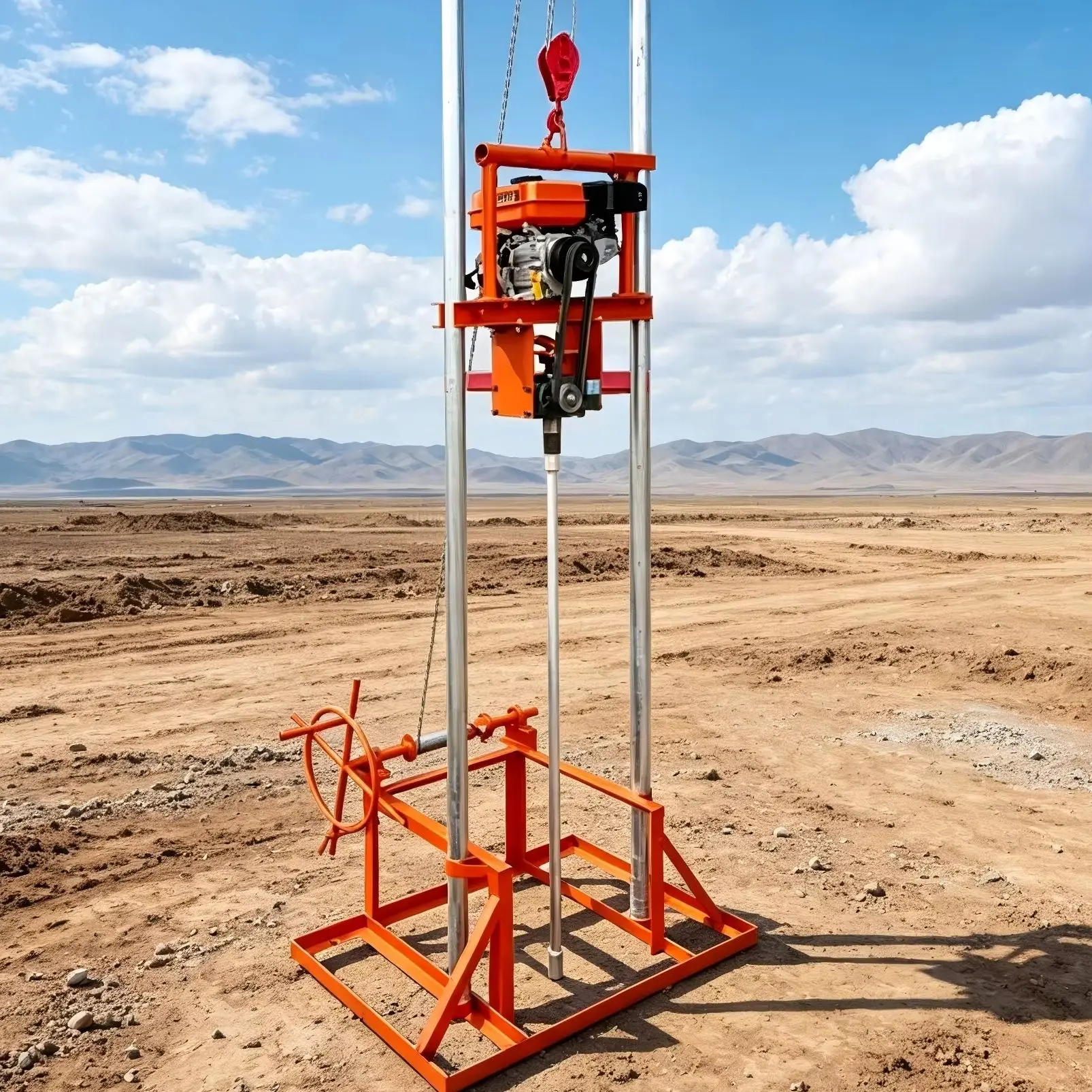 Customized 80m Water Well Drilling Rig Mini Portable Petrol Diesel Manual Lightweight Borehole water well Drilling Machine