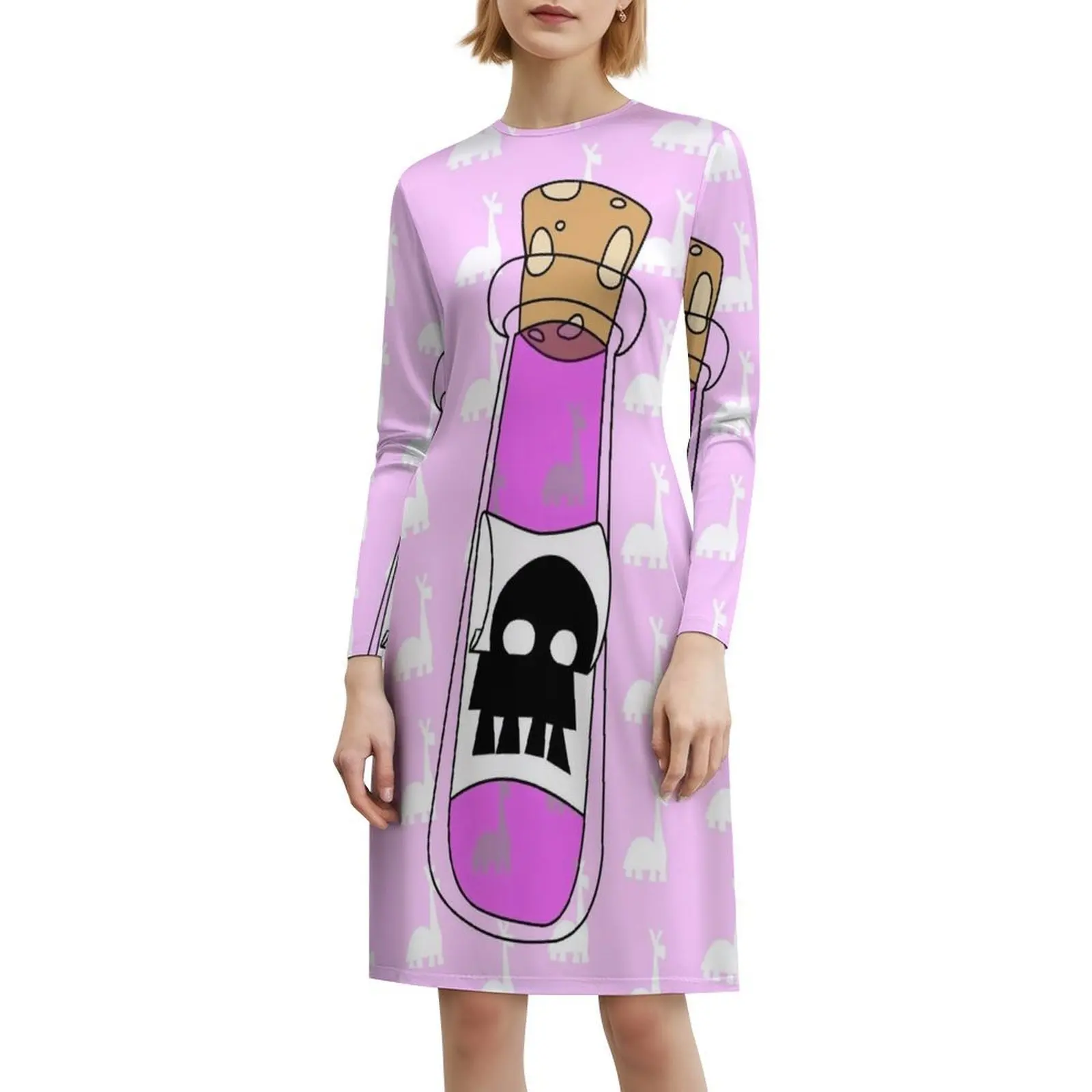 فستان قصير من Essence Of Llama Preppy للنساء على شكل حرف a فضفاض مناسب فستان يوم غير رسمي لاما كوزكو Yzma ملابس نسائية