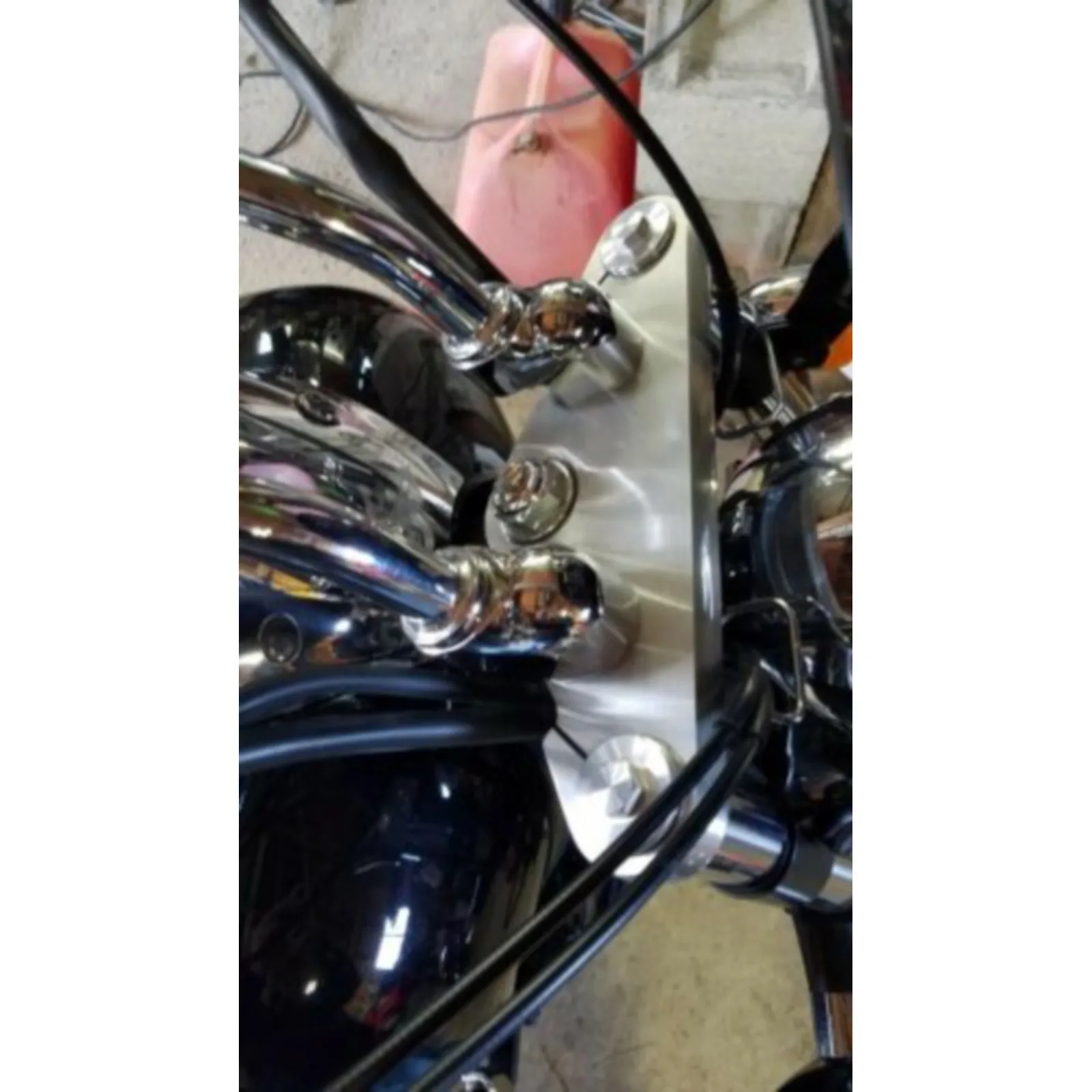 FOR HONDA VTX1300C VTX 1300C 2004-2009 Handlebar Riser Clamp Adapter Kit 1 Inch Rise 2 Inch Pullback Chrome Aluminum