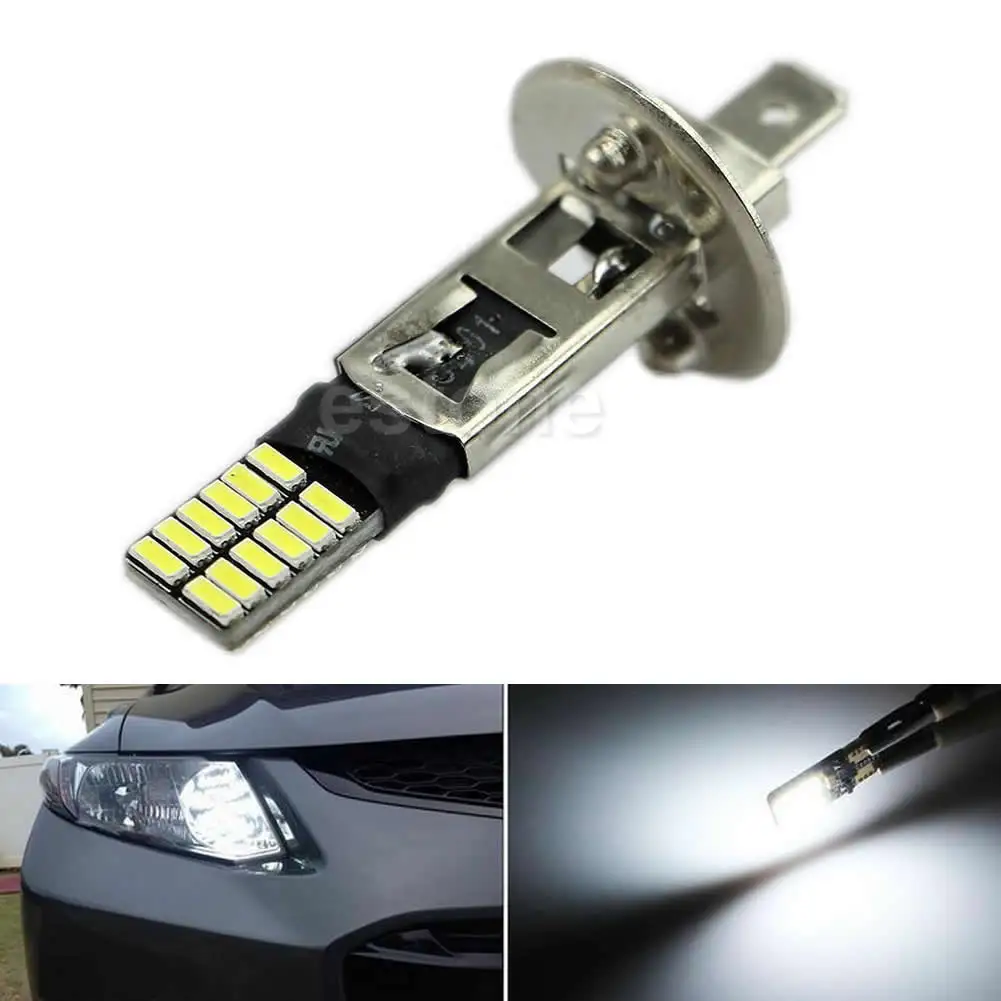 6500K HID White 24-SMD H1 LED Zapasowe żarówki do świateł przeciwmgielnych podczas jazdy