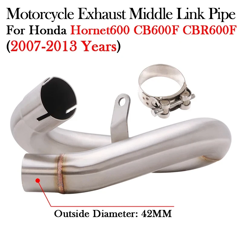 

Slip-On For Honda Hornet 600 CB600F CBR600F 2007 - 2013 Motorcycle Exhaust Modify Escape Moto Stainless Steel Middle Link Pipe