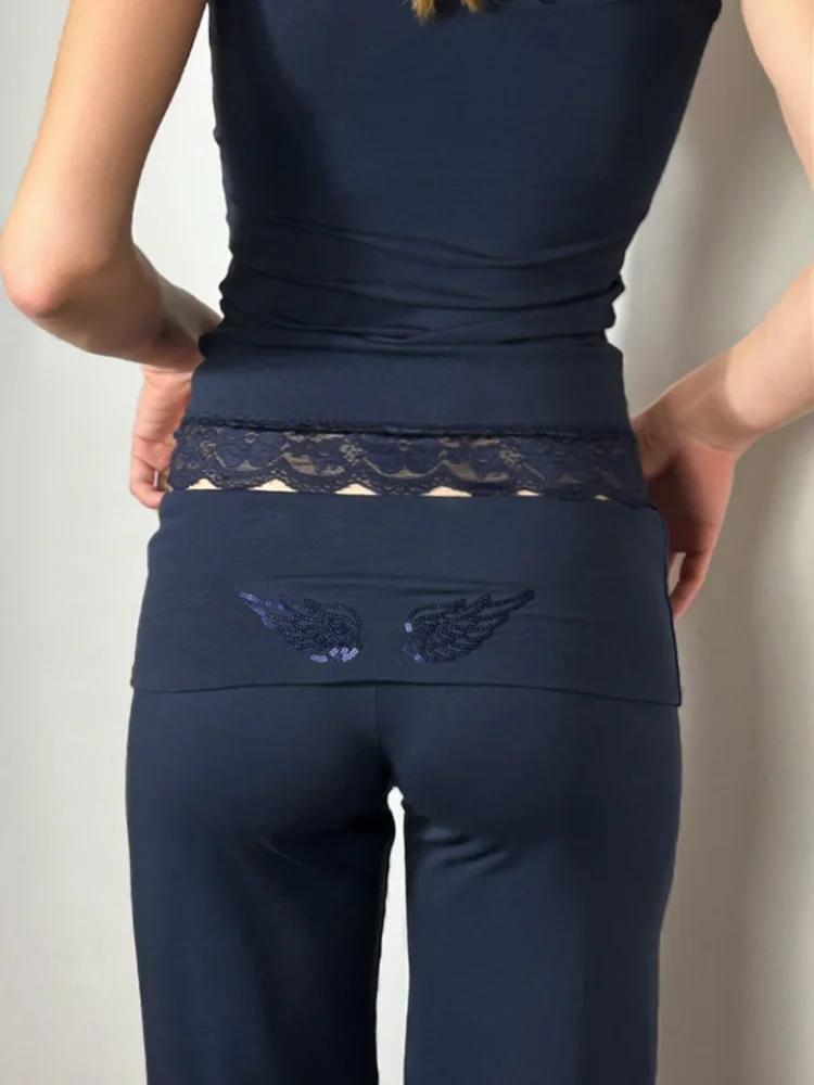 Pailletten-Engelsflügel-Kapuzenpullover für Damen, lockere Langarm-Pullover, Oberteil, schlanke Yoga-Hose, Set, 2025, neue lässige Damen-Zweiteiler-Sets