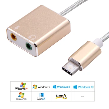 1 個 USB タイプ C タイプ C 外部サウンドカードアダプタオーディオカード USB-C ジャック 3.5 ミリメートルイヤホンマイクラップトップ Macbook Pro